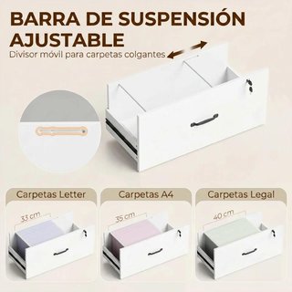Mueble Archivador 2 Cajones Cerradura Blanco