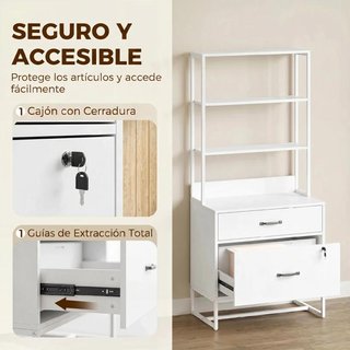 Mueble Archivador 2 Cajones Cerradura Blanco