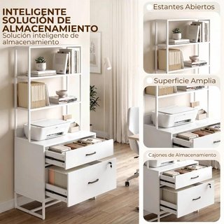 Mueble Archivador 2 Cajones Cerradura Blanco