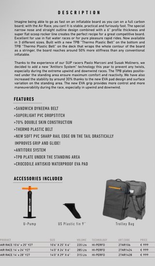 Tabla PaddleSurf Hinchable RRD diferentes modelos