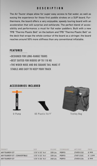 Tabla PaddleSurf Hinchable RRD diferentes modelos