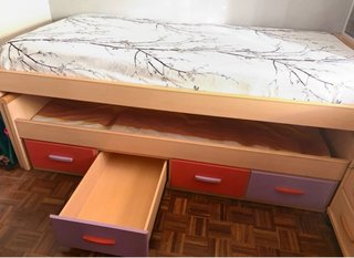 Cama Nido Doble con Cajones + Cómoda cajones.