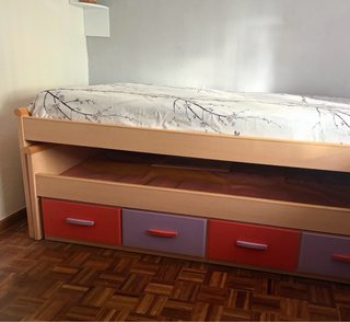 Cama Nido Doble con Cajones + Cómoda cajones.