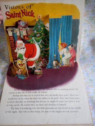 Vintage Pop Up" Christmas Time in Action" año 1949
