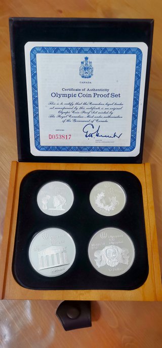 Monedas Olimpiadas Montreal 1976. Estuches Plata.
