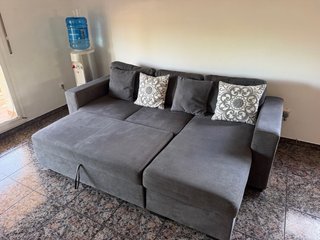 Sofá Chaise Longue Gris Oscuro