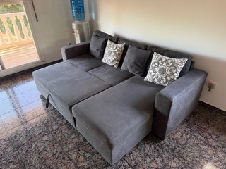 Sofá Chaise Longue Gris Oscuro