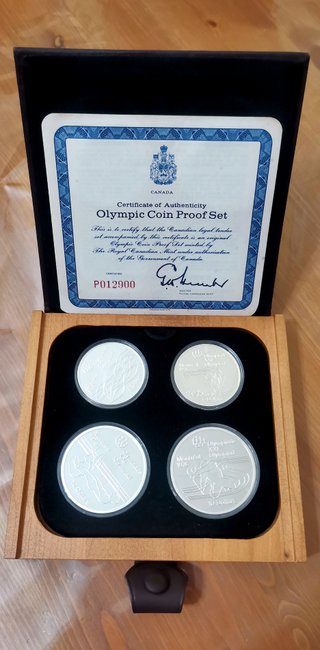 Olimpiadas Montreal 1976 Monedas. Estuches Plata.
