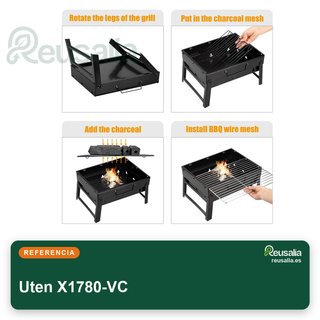 Uten Parrilla plegable carbón para acampar