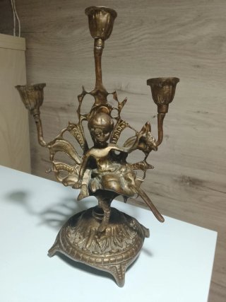 Candelabro Bronce 3 Luces Figura
