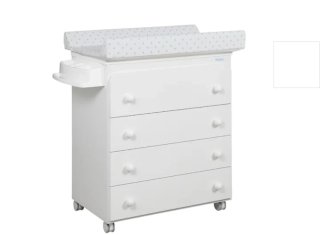 Bañera para bebé blanca y cambiador/colchoneta