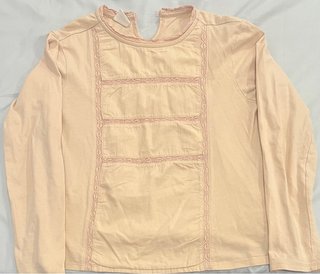 Camiseta manga larga rosa con encaje
