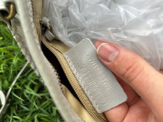 City bag Real Leather light Grey smoke Motorcycle
