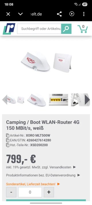 Antena MIFI Internet XORO para Autocaravana