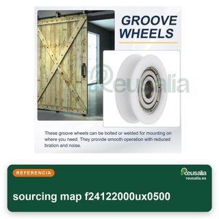 sourcing map rodillo polea ranura U 6x26x8 mm