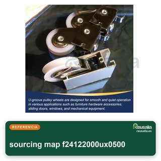 sourcing map rodillo polea ranura U 6x26x8 mm
