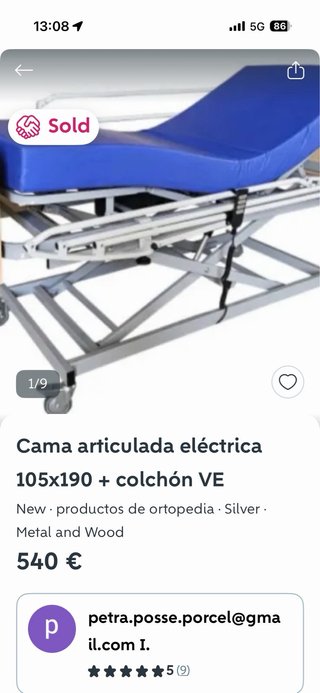 Cama articulada electrica. 104x194cm