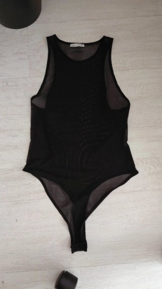 Body Bershka Transparente Negro Talla Única