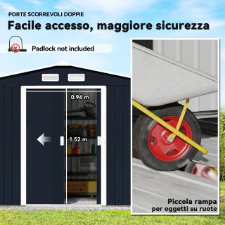 Casetta in Acciaio con Fondazione, 4 Prese d'Aria