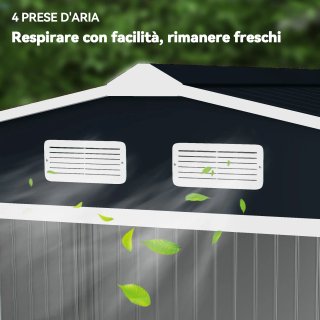 Casetta in Acciaio con Fondazione, 4 Prese d'Aria