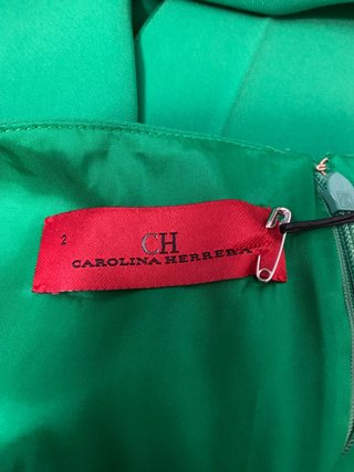 Carolina Herrera vestido fiesta verde XXS