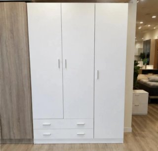 Armario Blanco 3 Puertas y 2 Cajones