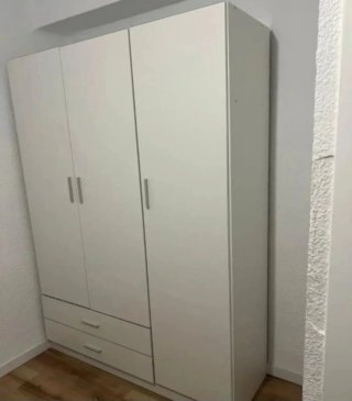 Armario Blanco 3 Puertas y 2 Cajones