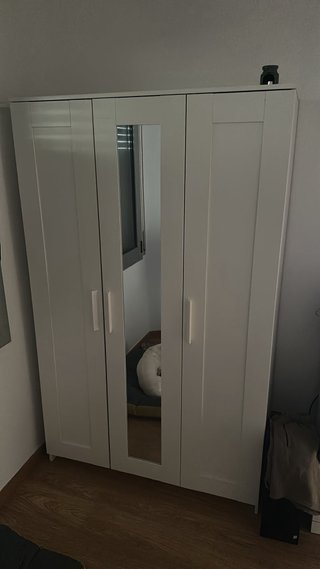 X2 Armario blanco con puertas de espejo