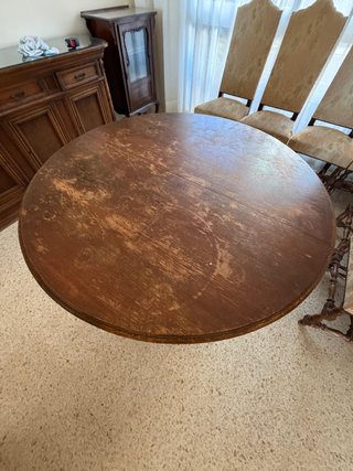Mesa de comedor de madera extensible 120–170 cm