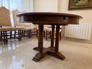 Mesa de comedor de madera extensible 120–170 cm
