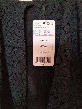 Mono Negro Mango Talla S
