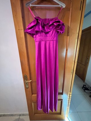 Vestido de fiesta largo fucsia