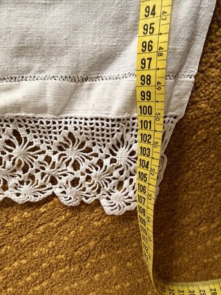 Set 2 teli lino ricamo pizzo