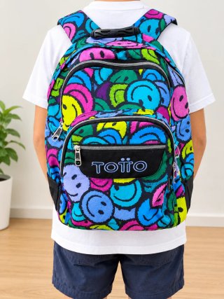 Mochila TOTTO Crayoles Emoji Multic–Gran capacidad
