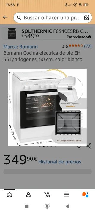 Cocina Eléctrica con Horno Bomann