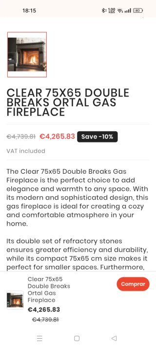 CHIMENEA DE GAS INSERTABLE