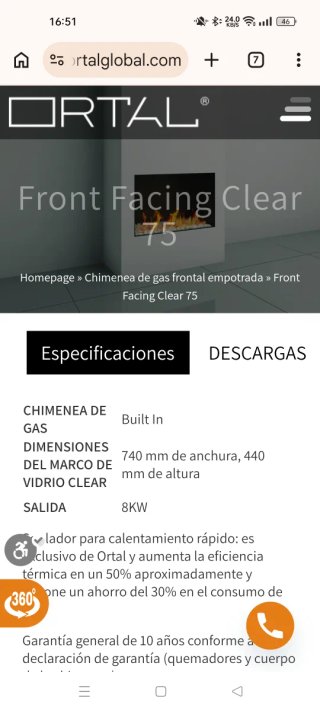 CHIMENEA DE GAS INSERTABLE