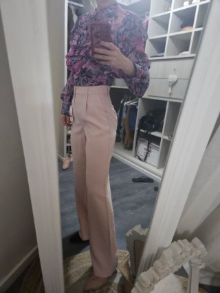 Pantalón de pinza de vestir rosa