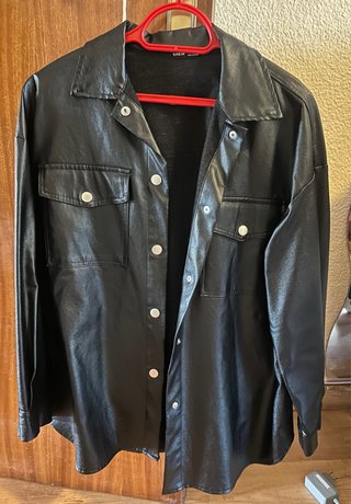 Chaqueta de cuero negra SHEIN