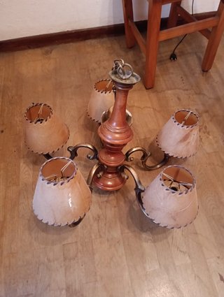 Lámpara de techo colgante de madera