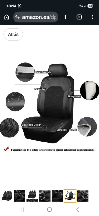 Fundas de asientos de coche PU Leather