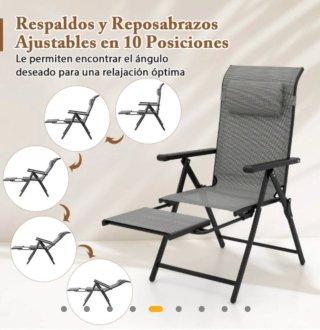 Juego de 2 Sillas de Patio jardín Plegables