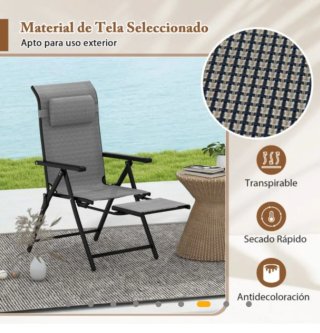 Juego de 2 Sillas de Patio jardín Plegables