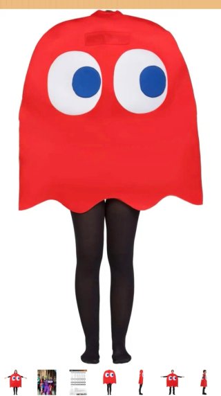 Disfraz Fantasma Pac-Man Adulto Rojo