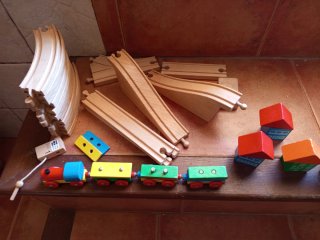 Tren y Pista de Madera
