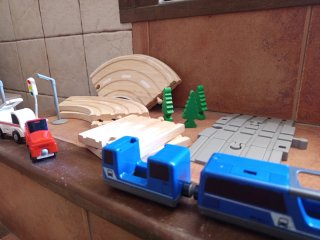 Tren y Pista de Madera