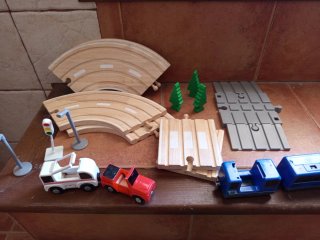 Tren y Pista de Madera