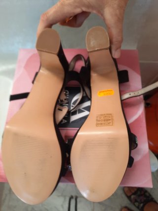 Sandalias fiesta negras con brillantes T.40