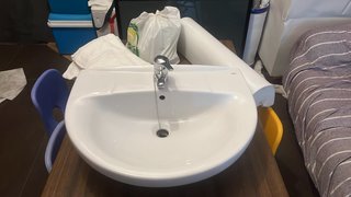 Lavabo de cerámica blanco roca
