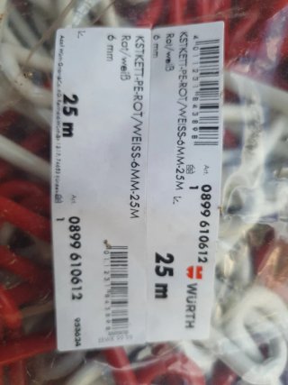 Cadena Plástico Roja y Blanca